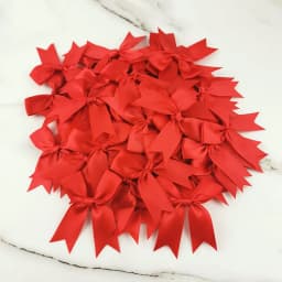 (50 Pcs/pack) 85*85mm Fresh Pink Ribbon Bows Small Size Satin Ribbon Bow Flower Craft Decoration Handwork DIY Party Decoration