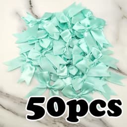 (50 Pcs/pack) 85*85mm Fresh Pink Ribbon Bows Small Size Satin Ribbon Bow Flower Craft Decoration Handwork DIY Party Decoration