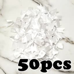 (50 Pcs/pack) 85*85mm Fresh Pink Ribbon Bows Small Size Satin Ribbon Bow Flower Craft Decoration Handwork DIY Party Decoration