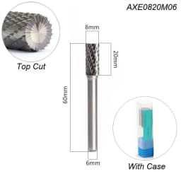 Style A Top Cut Carving Grinder Abrasive Tools Tungsten Rotary File Carbide Burr Milling Cutter Drill For Metal Wood 2 Flutes