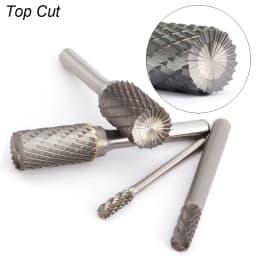 Style A Top Cut Carving Grinder Abrasive Tools Tungsten Rotary File Carbide Burr Milling Cutter Drill For Metal Wood 2 Flutes