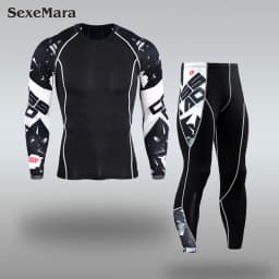 New Men's Thermal Underwear Sets Compression Sport Suit Sweat Quick Drying Thermo Underwear Men Clothing Long Johns Sets