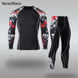 New Men's Thermal Underwear Sets Compression Sport Suit Sweat Quick Drying Thermo Underwear Men Clothing Long Johns Sets
