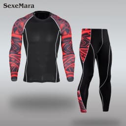 New Men's Thermal Underwear Sets Compression Sport Suit Sweat Quick Drying Thermo Underwear Men Clothing Long Johns Sets