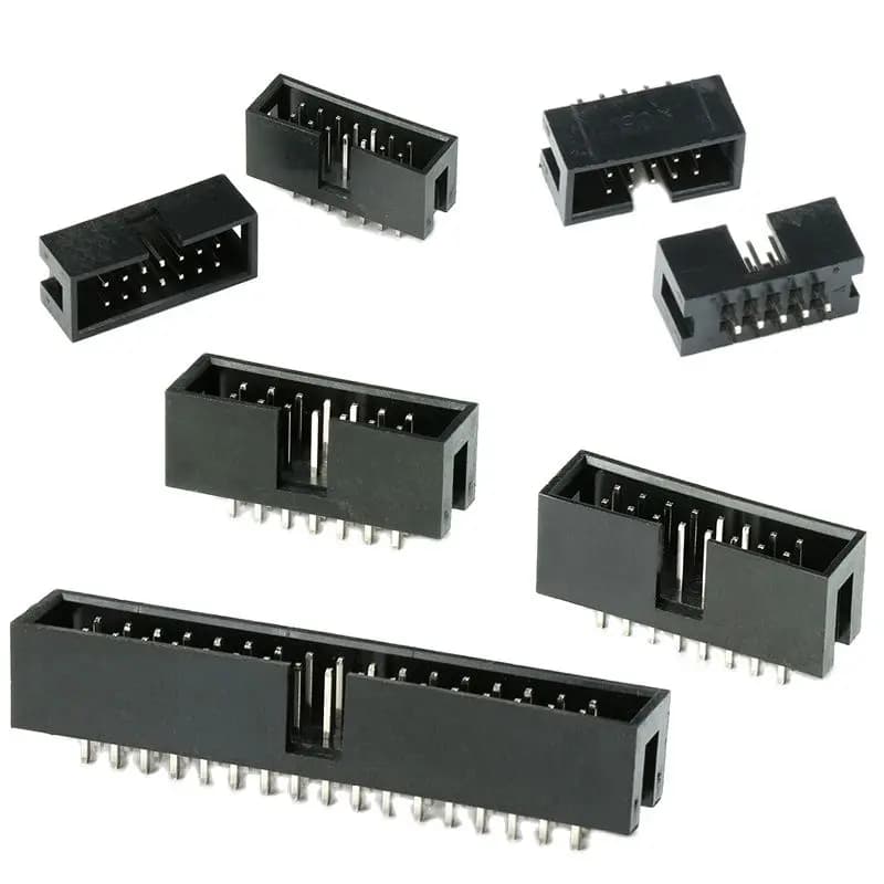 10pcs PCB Connector DC3 6/8/10/14/16/20/26/34/40/50P 2.54mm Pitch Male Socket Double Row Straight IDC Box Headers Dip Connector