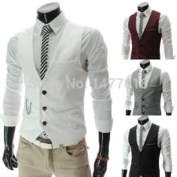 M-7XL 2026 New Dress Vests For Men Slim Fit Mens Suit Vest Male Waistcoat Gilet Homme Casual Sleeveless Formal Business Jacket