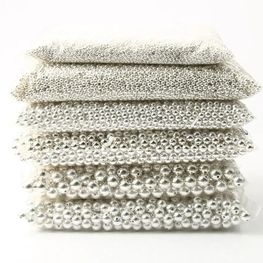 3 4 6 8 10 12mm 30-500PCS Silver Color Plated CCB Round Seed CCB Plastic Round Seed Spacer Bead Loose Bead Jewelry make DIY M102