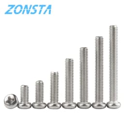 Cross Recessed Pan Head Screws M1.2 M1.4 M1.6 M2 M2.5 M3 M4 M5 M6 304 Stainless Steel Rounnd Phillips TV Machine Screw DIN7985