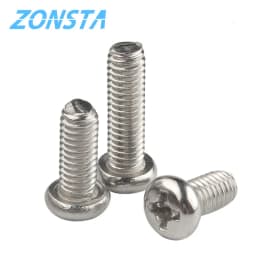 Cross Recessed Pan Head Screws M1.2 M1.4 M1.6 M2 M2.5 M3 M4 M5 M6 304 Stainless Steel Rounnd Phillips TV Machine Screw DIN7985