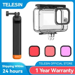 TELESIN 60M Waterproof Case For GoPro Hero 13 12 11 10 9 Underwater Diving Housing Cover With Dive Filter For Gopro Accessories