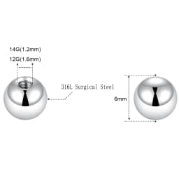 100pcs Replacement Spare BALLS Labret Barbell Bar Piercing Attachments 14g 16g DIY Stainless Steel Body Jewelry