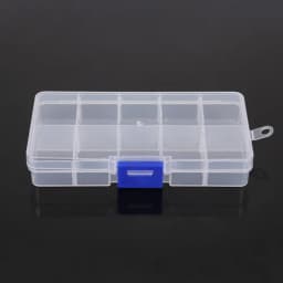 10 Slots Adjustable Transparent Jewelry Storage Box Ring Earring Drug Pill Beads Portable Plastic Organizer Case Travel Bins