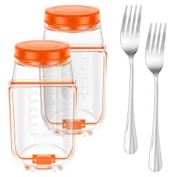 Salad Pod Leakproof Plastic Salad Box With Side-opening Cover Layering Salad Pod Portable Breakfast Fruit Storage Box for Picnic