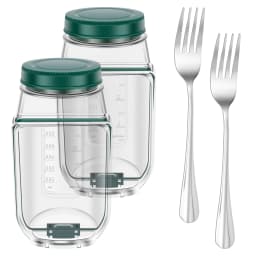 Salad Pod Leakproof Plastic Salad Box With Side-opening Cover Layering Salad Pod Portable Breakfast Fruit Storage Box for Picnic