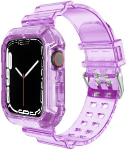 Clear Band + Case for Apple Watch Series 12 11 10 9 8 SE 7 6 5 Transparent Silicone Strap for iWatch 49mm 45 44 42 46 38 40 41mm