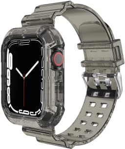 Clear Band + Case for Apple Watch Series 12 11 10 9 8 SE 7 6 5 Transparent Silicone Strap for iWatch 49mm 45 44 42 46 38 40 41mm