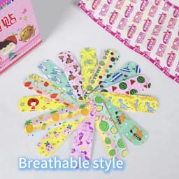 100Pcs Kids Bandages Bulk Kids Cute Cartoon Bandages Flexible Adhesive Strips Medical Waterproof Breathable for Children