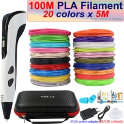 New Children's 3D Pen 3D Printing Pen with LCD Screen 200M PLA and Power Adapter Travel Case Christmas Birthday Gift for Kids