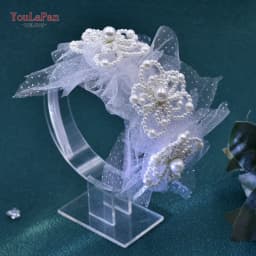 TOPQUEEN Beaded Flower Bridal Hair Hoop Headwear Fashion Women Pearl Hair Accessories Bridal Wedding Luxury Jewelry HP697