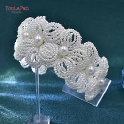 TOPQUEEN Beaded Flower Bridal Hair Hoop Headwear Fashion Women Pearl Hair Accessories Bridal Wedding Luxury Jewelry HP697