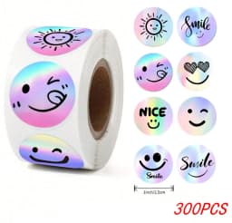 100-500pcs Rainbow Laser Thank You for Supporting My Small Business Stickers Gift Envelope Sealing Shipping Mail Labels 1inch