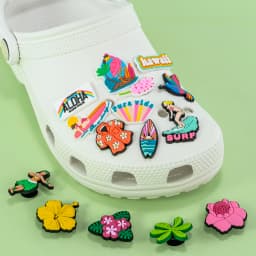 1/30PCS Summer Travel Shoe Charms for Women Men Kid Surfboard Sailing Shoe Decoration for Coconut Flower Accessories Clog Buckle
