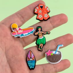 1/30PCS Summer Travel Shoe Charms for Women Men Kid Surfboard Sailing Shoe Decoration for Coconut Flower Accessories Clog Buckle