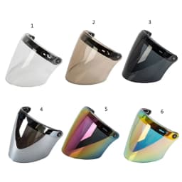 Universal 3-Snap Open Face Helmet Visor 3/4 Helmet Visor for Scratch Resistant UV Protected