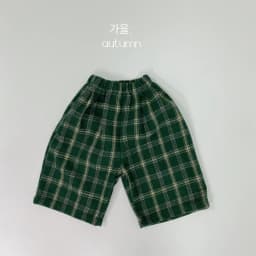Childrens Boys Checkered Pants Spring Autumn Woven Material Wide Legs Kids Boys Pants Fashionable Baby Boys Cropped Pants