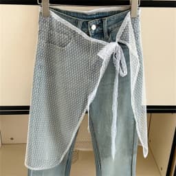 INS Blogger Lace Layered Gauze Skirt Y2k Streetwear Apron Wrap Skirt Lace Up Matching Pants Spicy Girl Stacked Y2k Wrap Skirt