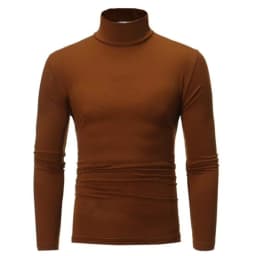 1/2pcs Autumn Winter Men's High Neck T-shirt Slim Fit Fashion High Elastic Long Sleeve Casual Breathable Apparel Pullover