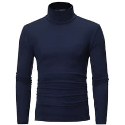 1/2pcs Autumn Winter Men's High Neck T-shirt Slim Fit Fashion High Elastic Long Sleeve Casual Breathable Apparel Pullover