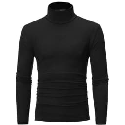 1/2pcs Autumn Winter Men's High Neck T-shirt Slim Fit Fashion High Elastic Long Sleeve Casual Breathable Apparel Pullover