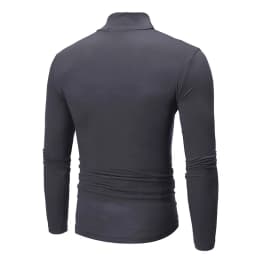 1/2pcs Autumn Winter Men's High Neck T-shirt Slim Fit Fashion High Elastic Long Sleeve Casual Breathable Apparel Pullover