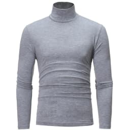 1/2pcs Autumn Winter Men's High Neck T-shirt Slim Fit Fashion High Elastic Long Sleeve Casual Breathable Apparel Pullover