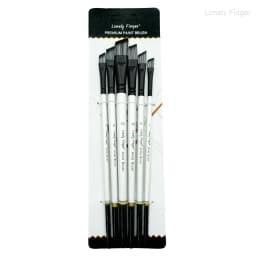 6pcs Paint Brushes Set Soft Nylon Filbert Angular Flat Round Pointed Tip Acrylic Paint Brushes for Watercolor Oil Acrylic