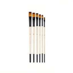 6pcs Paint Brushes Set Soft Nylon Filbert Angular Flat Round Pointed Tip Acrylic Paint Brushes for Watercolor Oil Acrylic