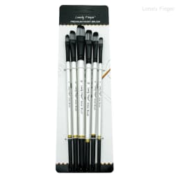 6pcs Paint Brushes Set Soft Nylon Filbert Angular Flat Round Pointed Tip Acrylic Paint Brushes for Watercolor Oil Acrylic