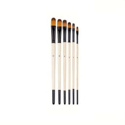6pcs Paint Brushes Set Soft Nylon Filbert Angular Flat Round Pointed Tip Acrylic Paint Brushes for Watercolor Oil Acrylic