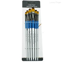 6pcs Paint Brushes Set Soft Nylon Filbert Angular Flat Round Pointed Tip Acrylic Paint Brushes for Watercolor Oil Acrylic