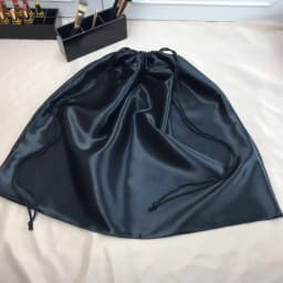 Large Silk Satin Drawstring Care Bag Custom Wigs Storage Dust Proof Packaging Pouch Black Reusable Sack Handbag Shoes Travel Bag