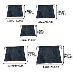 Large Silk Satin Drawstring Care Bag Custom Wigs Storage Dust Proof Packaging Pouch Black Reusable Sack Handbag Shoes Travel Bag