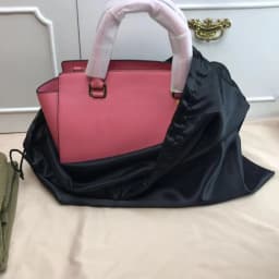 Large Silk Satin Drawstring Care Bag Custom Wigs Storage Dust Proof Packaging Pouch Black Reusable Sack Handbag Shoes Travel Bag