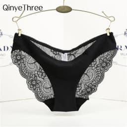 S-2XL!!! Seamless Low-Rise Lace Panties for Women, Breathable Cotton Underwear, Hollow, Splicing, Girls' Sexy Briefs