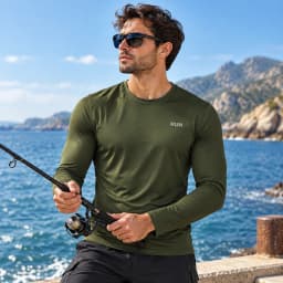 Summer Ice Silk Long Sleeve T-Shirt Men 2026 New Quick Dry Breathable Air Conditioning Outdoor Sun Protection Running Outer Wear
