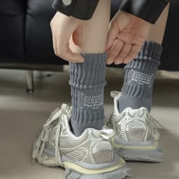 Men's Vintage Male Letter Medium Tube Socks Japanese Solid Thickened Sports Socks Towel Bottom Couple Knitted Socks