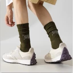 Men's Vintage Male Letter Medium Tube Socks Japanese Solid Thickened Sports Socks Towel Bottom Couple Knitted Socks
