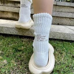 Men's Vintage Male Letter Medium Tube Socks Japanese Solid Thickened Sports Socks Towel Bottom Couple Knitted Socks