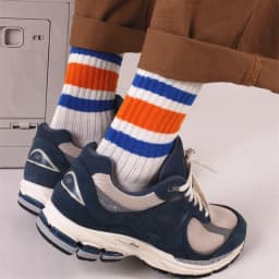 Men's Vintage Male Letter Medium Tube Socks Japanese Solid Thickened Sports Socks Towel Bottom Couple Knitted Socks