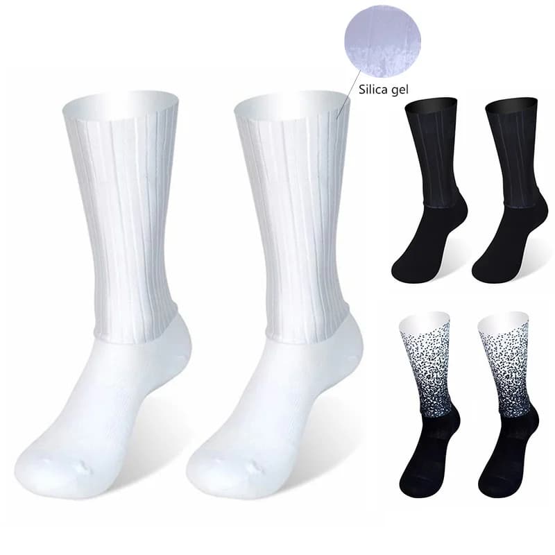 New Summer Aero Bike Team Cycling Socks Silica Gel Non-slip Breathable Pro Racing Sports Socks Men Women Calcetines Ciclismo